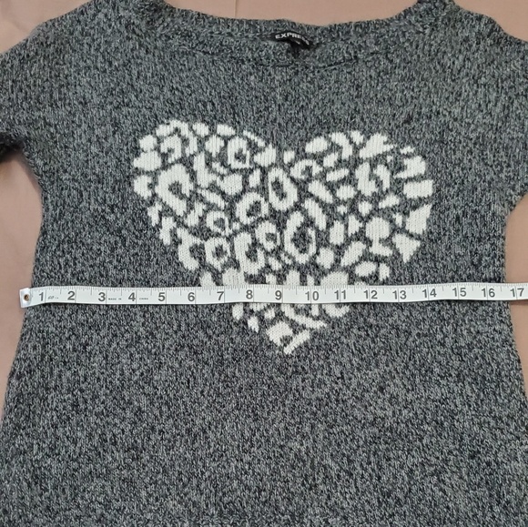 Express Heart Leopard Sweater XS - Picture 3 of 6